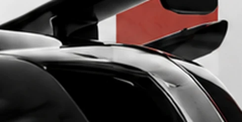 High contrast Japanese sports car rear wing detail
